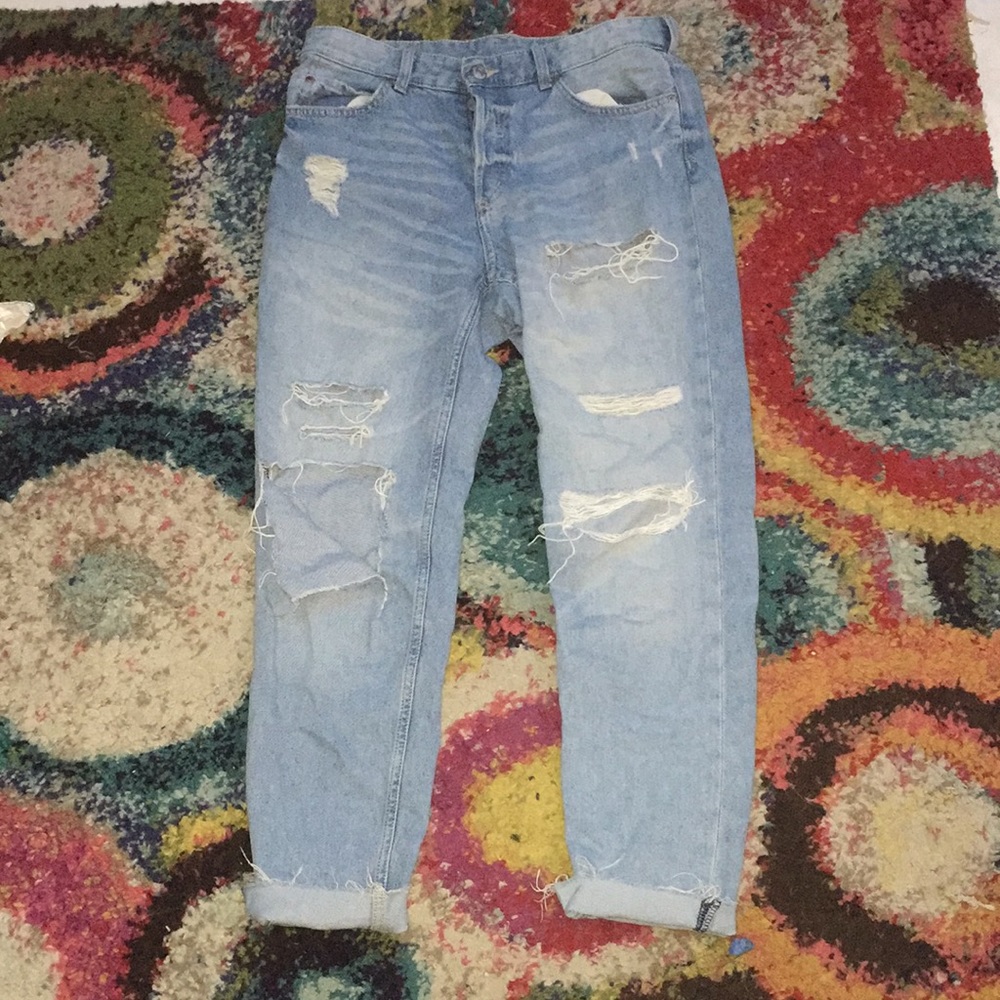 light wash ripped jeans